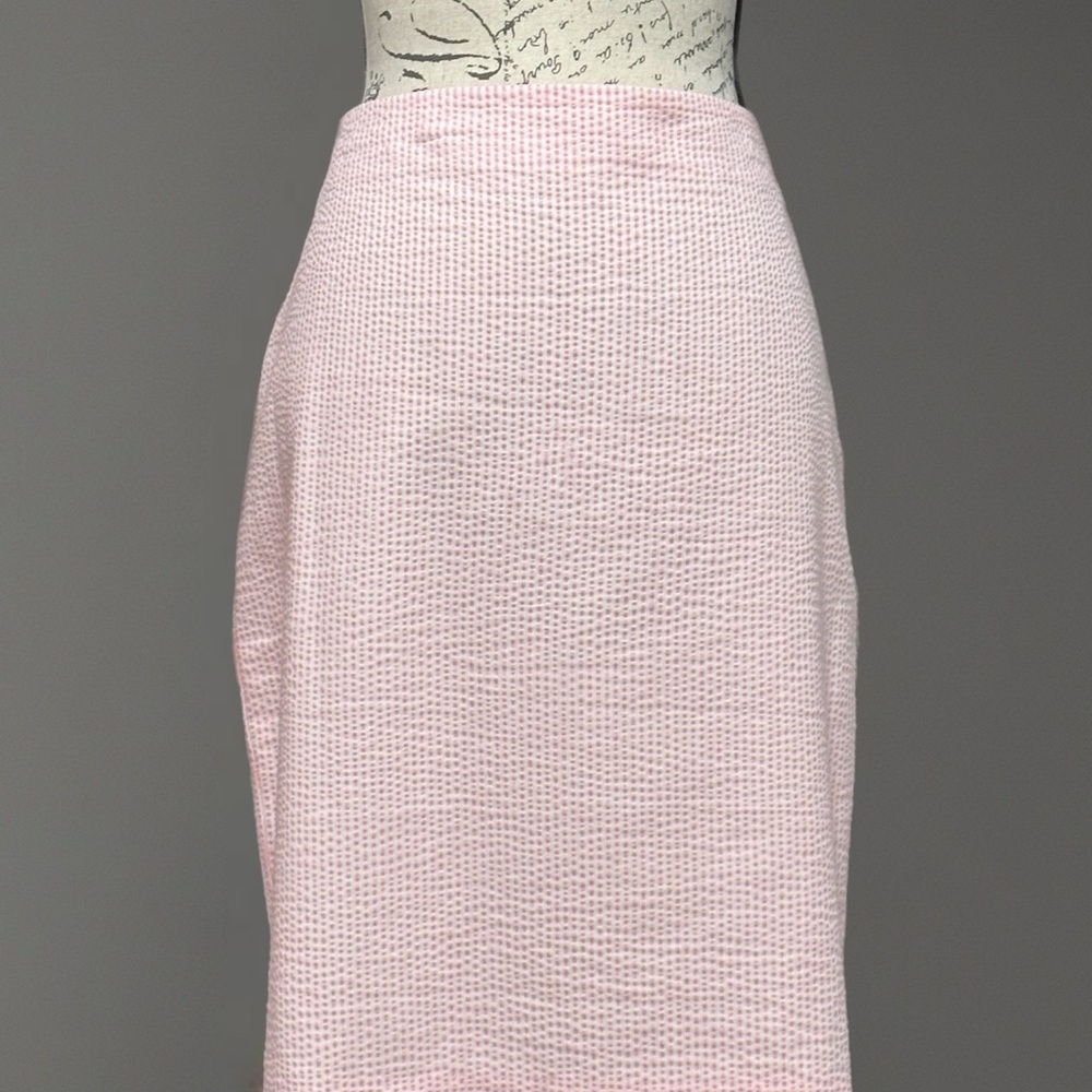 Tahari Arthur S. Levine Pink Seersucker Pencil Skirt NWT Sz 8